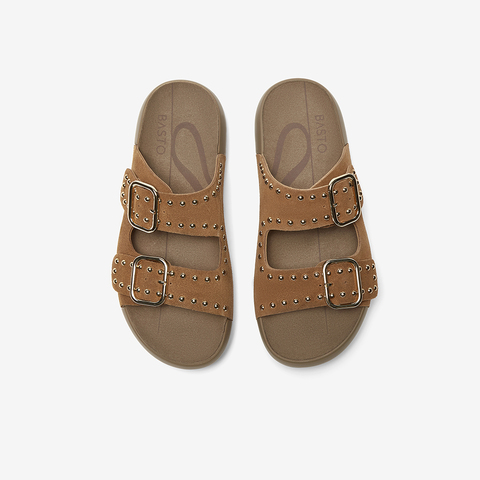 百思图2025夏季新款简约户外休闲运动一字拖厚底女拖鞋D7740BT5