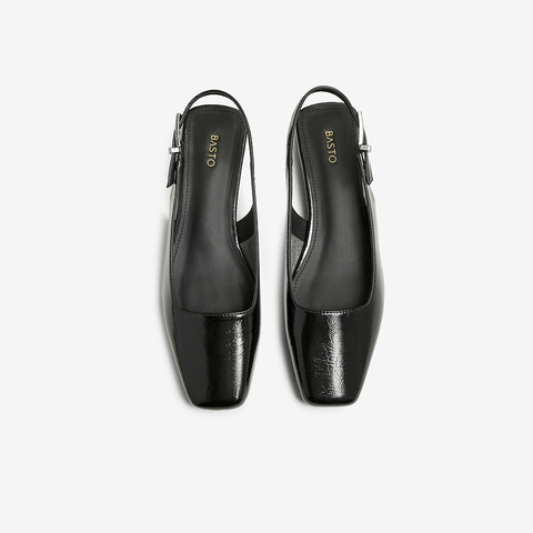 百思图2025夏季新款简约时尚通勤粗跟方头后空女凉鞋B2001BH5