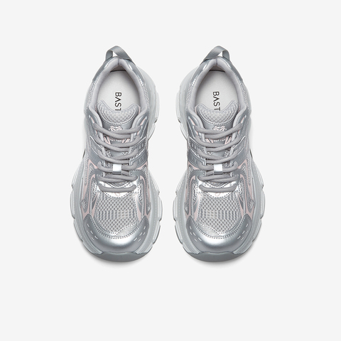 百思图2025春季新款商场同款时尚户外老爹鞋厚底女休闲鞋B6187AM5