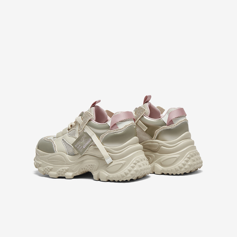 百思图2025夏新款商场同款时尚银色老爹鞋厚底女休闲鞋鞋B2155BM5