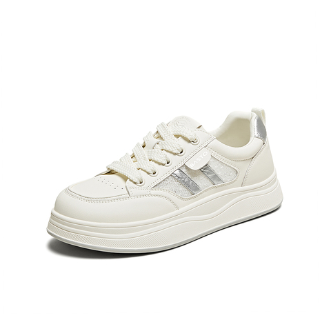 百思图2025夏季新款商场同款时尚运动板鞋厚底女休闲鞋D3052BM5