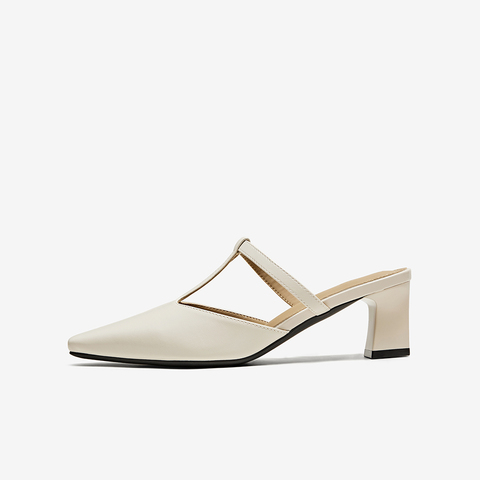 百思图2025夏季新款商场同款简约通勤穆勒鞋尖头女拖鞋B2612BH5