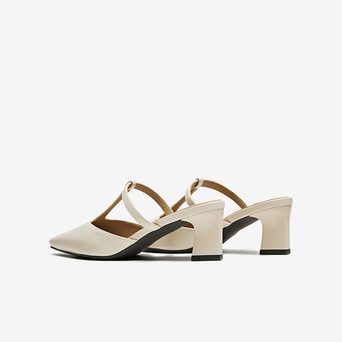 百思图2025夏季新款商场同款简约通勤穆勒鞋尖头女拖鞋B2612BH5