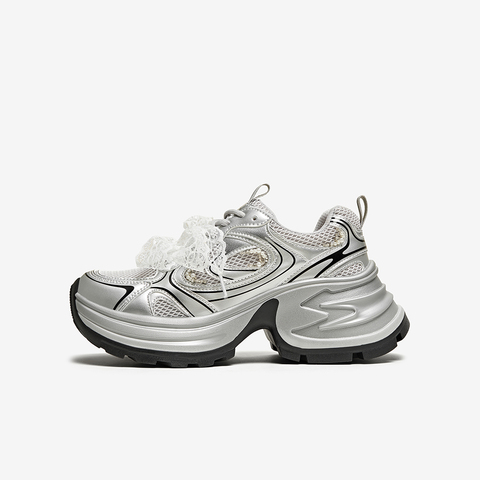 百思图2025夏季新款商场同款时髦运动老爹鞋厚底女休闲鞋D5298BM5