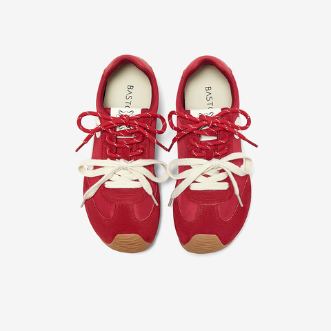 百思图2025夏季新款时髦复古街头运动德训鞋平跟女休闲鞋A1825BM5