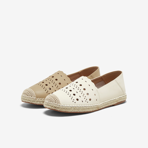 百思图2025夏季新款时尚简约复古休闲渔夫鞋平跟女单鞋B0080BA5
