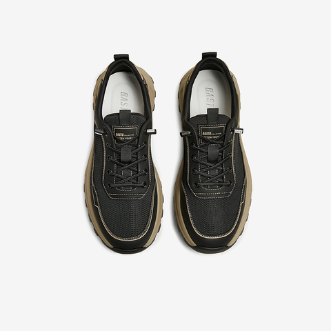 百思图2025夏季新款简约户外街头运动厚底男休闲鞋66550BM5