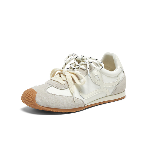 百思图2025夏季新款时髦复古街头运动德训鞋平跟女休闲鞋A1825BM5