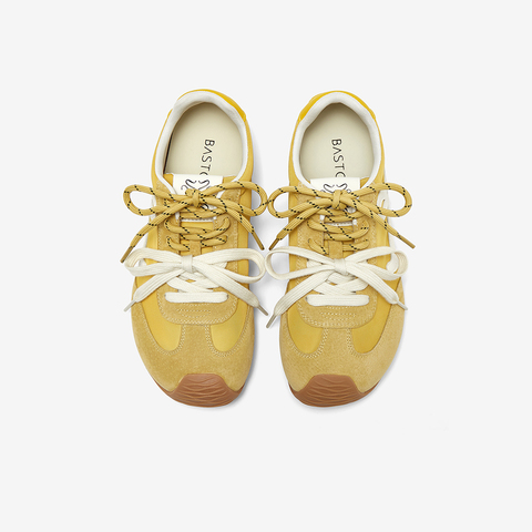 百思图2025夏季新款时髦复古街头运动德训鞋平跟女休闲鞋A1825BM5