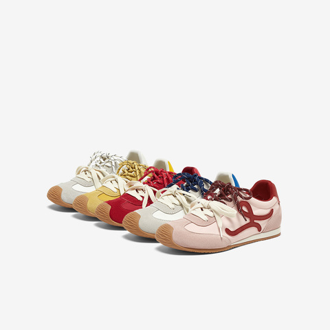 百思图2025夏季新款时髦复古街头运动德训鞋平跟女休闲鞋A1825BM5