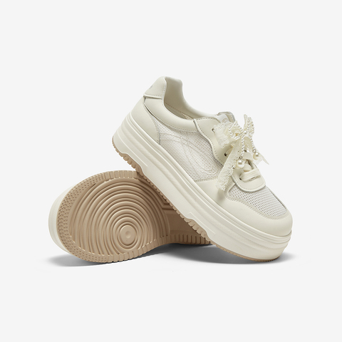 百思图2025夏季新款商场同款时尚潮流小白鞋厚底女休闲鞋VWJ22BM5