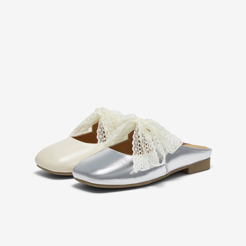 百思图2025夏新款商场同款时尚简约穆勒拖方头粗跟女拖鞋F5192BH5