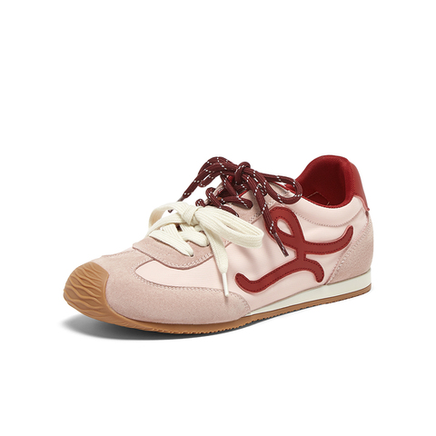 百思图2025夏季新款时髦复古街头运动德训鞋平跟女休闲鞋A1825BM5