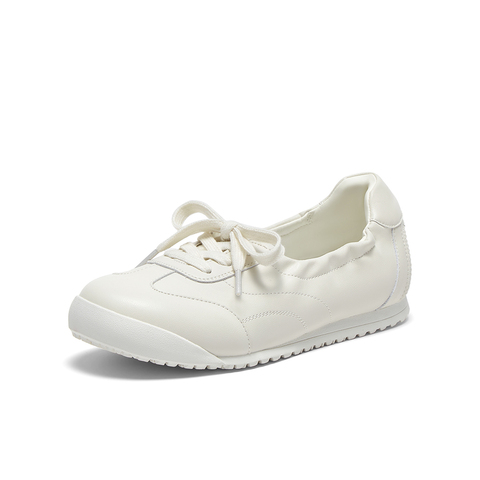 百思图2025夏季新款商场同款简约复古德训鞋平跟女休闲鞋D3066BA5