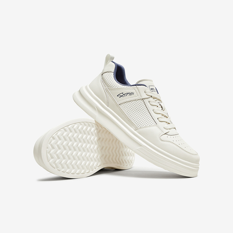 百思图2025夏季新款时尚户外运动板鞋厚底圆头男休闲鞋E3091BM5