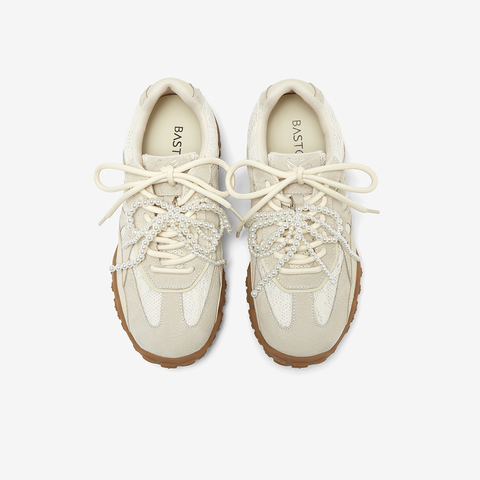 百思图2025夏季新款时尚街头复古运动德训鞋厚底女休闲鞋A2077BM5