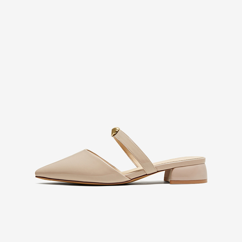 百思图2025夏季新款商场同款潮流尖头穆勒拖粗跟女凉拖鞋B6205BH5