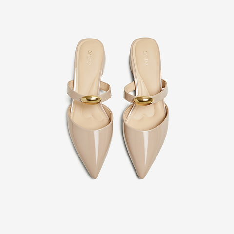 百思图2025夏季新款商场同款潮流尖头穆勒拖粗跟女凉拖鞋B6205BH5