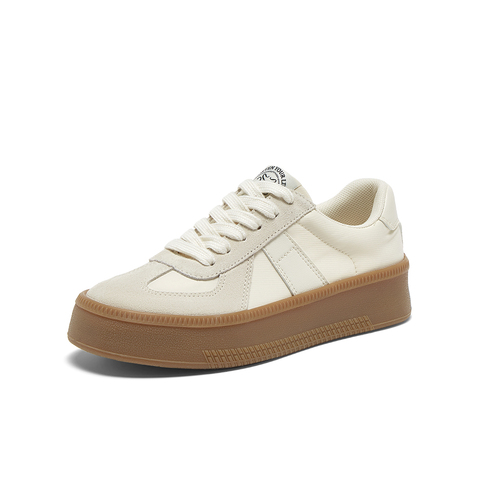 百思图2025春季新款时尚复古运动德训鞋厚底女休闲鞋V2507AM5