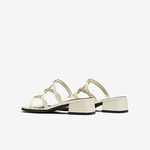 百思图2025夏季新款商场同款时尚复古时装粗跟女拖鞋B5379BT5