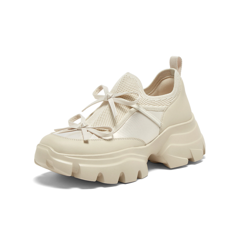 百思图2025夏季新款商场同款时尚厚底增高老爹鞋女休闲鞋UTJ01BM5