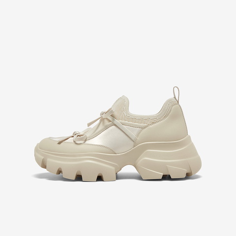 百思图2025夏季新款商场同款时尚厚底增高老爹鞋女休闲鞋UTJ01BM5