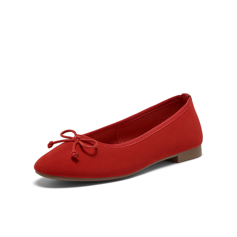百思图2025秋季新款单鞋简约时尚蝴蝶结浅口通勤女鞋B1833CQ5