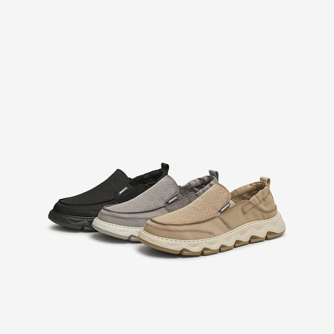 百思图2025夏季新款商场同款简约通勤布鞋厚底男休闲鞋51231BM5