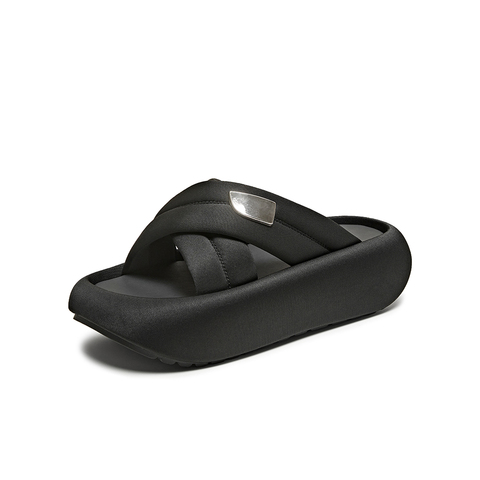 百思图2025夏季新款商场同款时尚简约休闲拖厚底女拖鞋E8820BT5