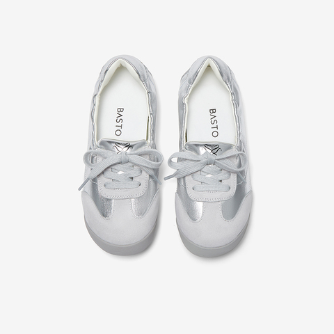 百思图2025夏季新款商场同款简约复古德训鞋平跟女休闲鞋D3066BA5