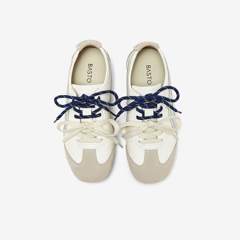 百思图2025夏季新款时尚复古户外运动德训鞋平跟女休闲鞋A1625BM5