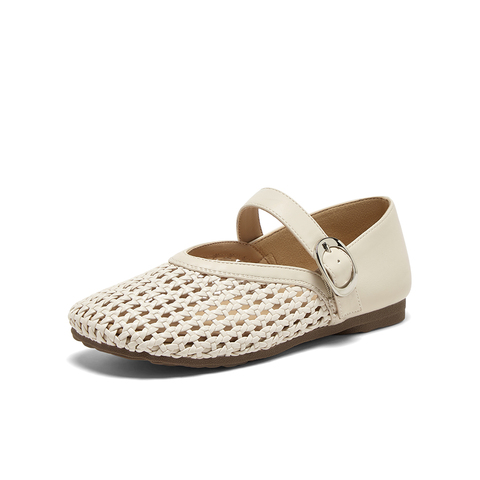 百思图2025夏季新款时尚简约通勤玛丽珍鞋平跟圆头女单鞋W5691BQ5