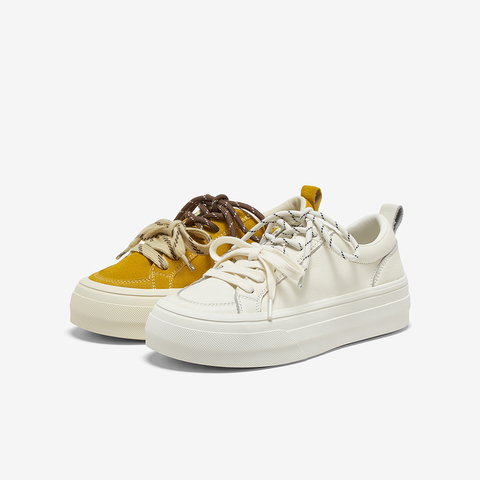 百思图2025春季新款商场同款时尚运动板鞋厚底女休闲鞋I7730AM5