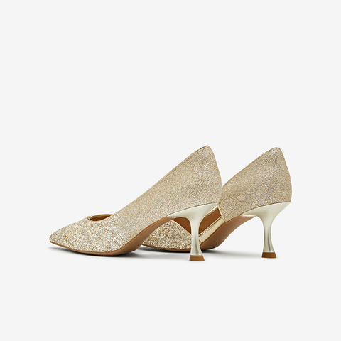 百思图2025夏季新款商场同款时尚潮流尖头细跟中空女凉鞋RFK02BK5