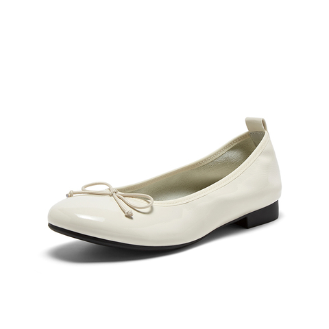 百思图2025秋季新款简约时尚蝴蝶结通勤浅口粗跟女单鞋B8013CQ5