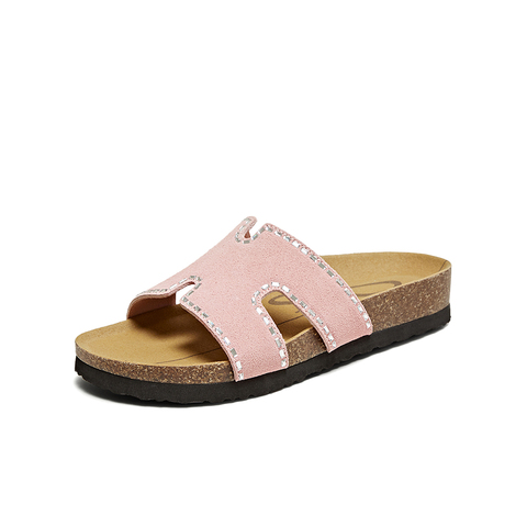 百思图2025夏季新款简约时尚户外休闲一字拖厚底女凉拖鞋BV261BT5