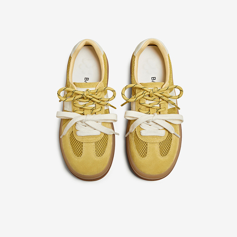 百思图2025夏季新款时尚街头运动复古德训鞋厚底女休闲鞋D3083BM5