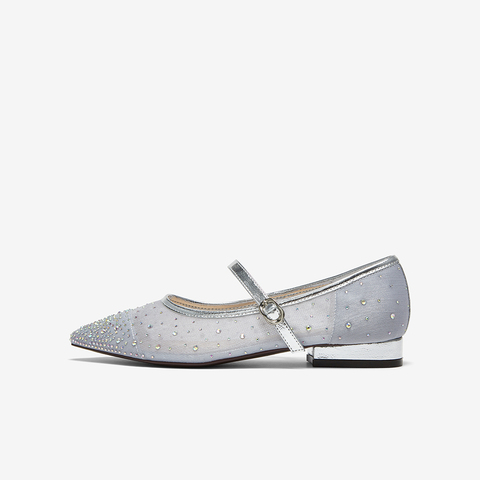 百思图2025夏季新款简约复古玛丽珍鞋粗跟尖头女浅口单鞋K5009BQ5