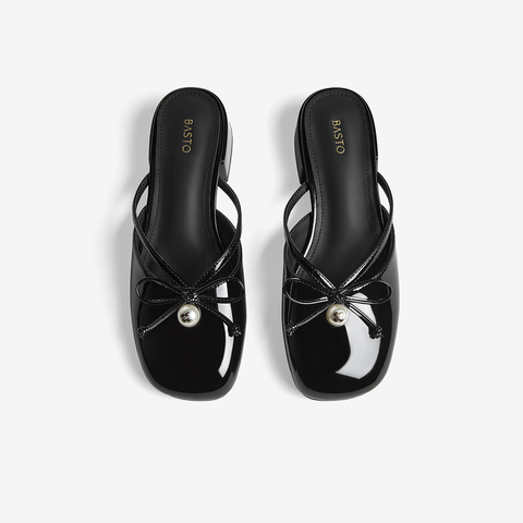 百思图2025夏季新款简约时尚休闲穆勒鞋粗跟圆头女单鞋B3017BH5