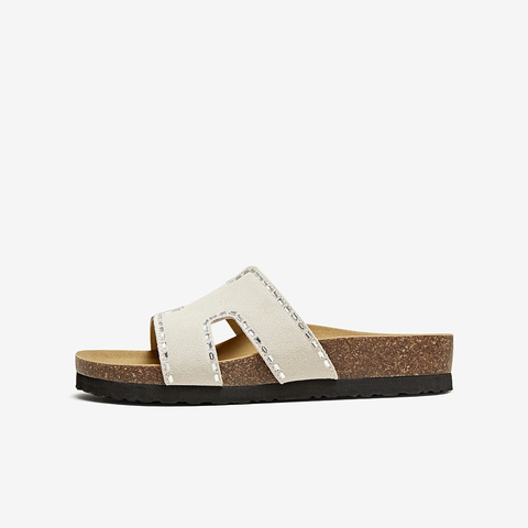 百思图2025夏季新款简约时尚户外休闲一字拖厚底女凉拖鞋BV261BT5