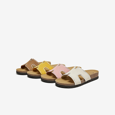 百思图2025夏季新款简约时尚户外休闲一字拖厚底女凉拖鞋BV261BT5