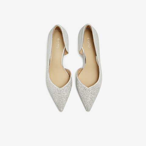 百思图2025夏季新款商场同款时尚潮流尖头细跟中空女凉鞋RFK02BK5