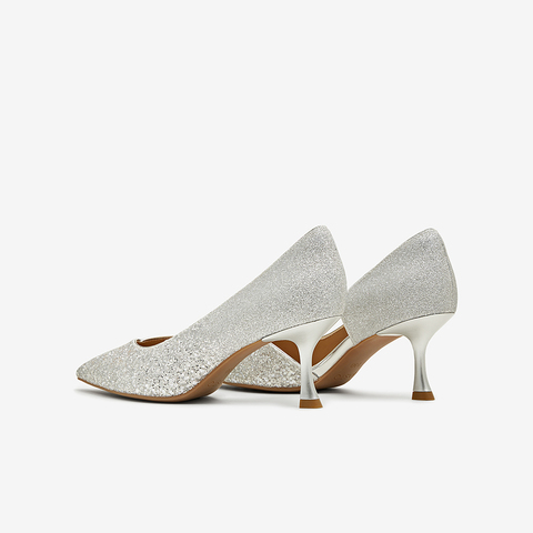 百思图2025夏季新款商场同款时尚潮流尖头细跟中空女凉鞋RFK02BK5