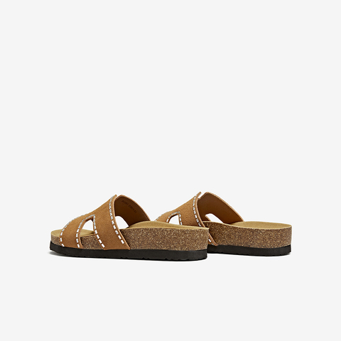 百思图2025夏季新款简约时尚户外休闲一字拖厚底女凉拖鞋BV261BT5