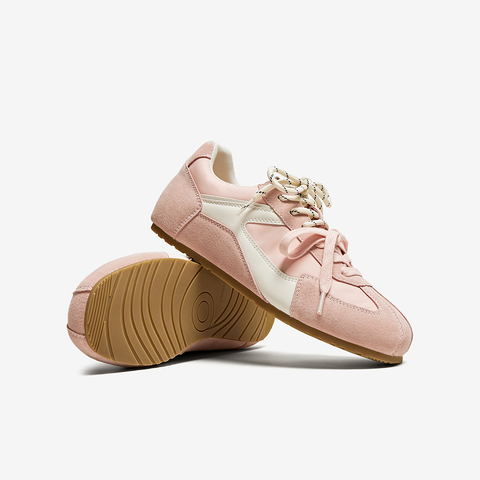 百思图2025春季新款商场同款复古运动德训鞋平跟女休闲鞋A1915AM5