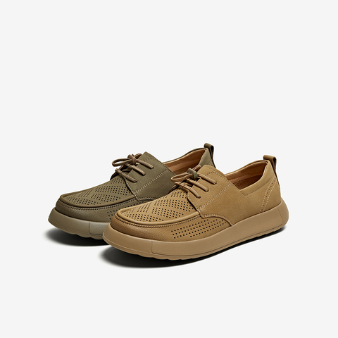 百思图2025夏季新款时尚简约商务厚底圆头男休闲皮鞋58856BM5