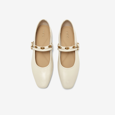 百思图2025春季新款商场同款简约复古玛丽珍鞋方头女单鞋M1109AQ5