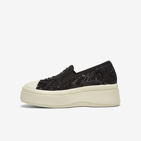 百思图2025夏季新款时尚复古休闲渔夫鞋厚底圆头女单鞋B7809BA5