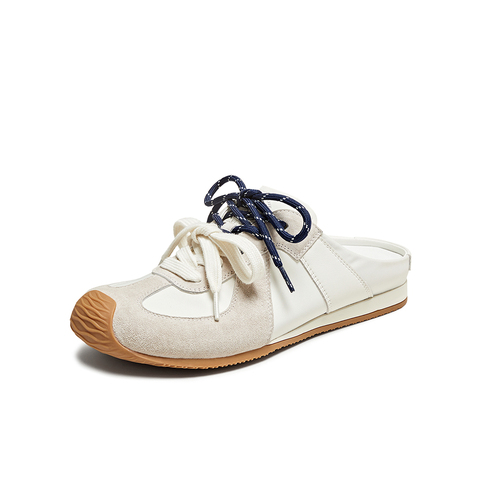 百思图2025夏季新款时尚复古运动休闲穆勒拖厚底女拖鞋E5609BH5