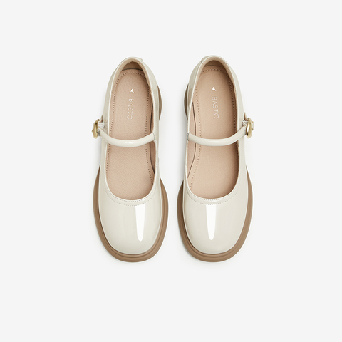 百思图2025春季新款商场同款复古法式玛丽珍鞋粗跟女单鞋JA610AQ5